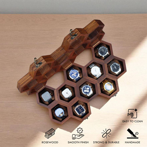 Caja de Presentación de Madera para Relojes de Lujo, Organizador de Exhibición de Relojes de Madera con Cerradura y Llave de AYAANS - Product Image 5
