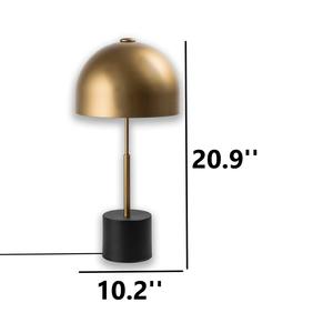 Lampe de table en laiton doré design avec abat-jour en tissu blanc, accent de décoration haut de gamme pour la maison - Product Image 4