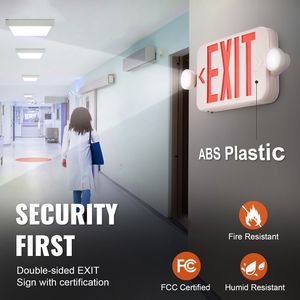 Luce di Emergenza a LED Regolabile con Testa Orientabile, 5W, Batteria di Backup, Combo con Lettere Rosse, Certificata RoHS, Materiale PC - Product Image 2