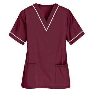 Tops médicaux pour femmes à col en V, personnalisés, fabriqués sur mesure, les plus vendus, en polyester, avec logo et taille personnalisés - Product Image 6