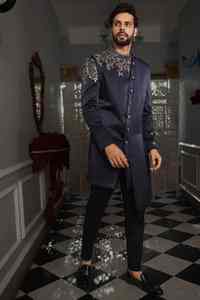 Sherwani Royal Dulha Premium para Hombre, Traje Tradicional Indio y Pakistaní para Bodas, Protección Solar, Sin Arrugas - Product Image 5