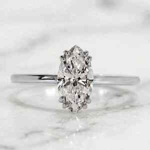 Bague en or massif 9 carats plaqué rhodium, style vintage, avec diamant de laboratoire rond de 3 carats, directement de l'usine, pour mariage et occasions spéciales, bijoux fins - Product Image 5