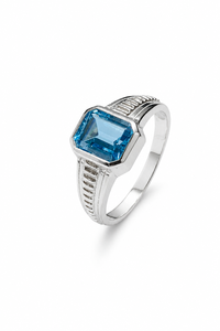 Anillo de Topacio Azul Suizo en Plata de Ley 925 KLSR12418 - Product Image 2