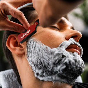 Navaja de Afeitar Recta Vintage Luminex Impex con Mango de Concha de Abulón y Acero al Carbono, Lista para Usar en Barberías y Salones - Product Image 5