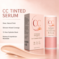 Crème Sérum Teintée CC Niacinamide 2% Ferment de Bifida Éclaircit la Peau Atténue le Teint Terne Hydratation Intense Formule 3-en-1