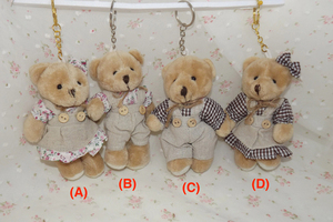White Plush Bear Keychain 3D Cartoon Soft Pendant Toy 10cm Cute Animal <b>Shape</b> - Product Image 4