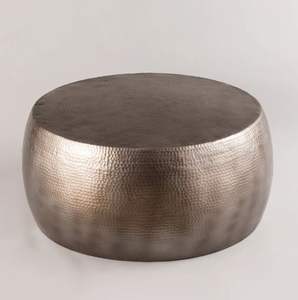 Mesa de Centro de Metal Dorado de Alta Gama, Chapada en Oro, con Textura Moderna, de Alta Calidad - Product Image 6