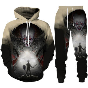 Conjunto Deportivo Unisex con Capucha de Pennywise de IT: Capítulo Dos, Manga Larga, Cordón Ajustable, Ropa Casual de Otoño, Corte Regular, Estampado Fotográfico - Product Image 2