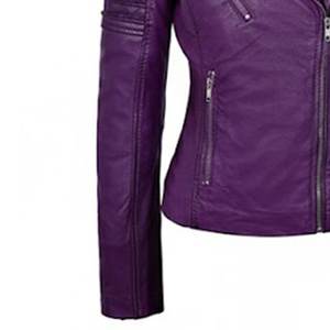 Nuevas Chaquetas de Mujer Color Morado con Logotipo Personalizado RTS, Chaqueta Vintage de Invierno, Chaqueta Clásica de Cuero Genuino, Chaquetas Bomber Highstreet - Product Image 6