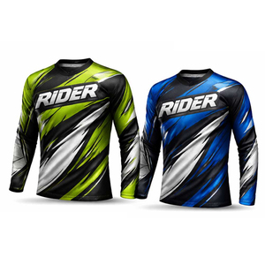 เสื้อเจอร์ซีย์มอเตอร์ครอสกันลมแบบกำหนดเองสำหรับฤดูร้อนปี 2026 ชุดมอเตอร์ครอส BMX MTB มอเตอร์ครอสดาวน์ฮิลล์ แข่งรถวิบาก ขี่มอเตอร์ไซค์วิบาก MOQ ต่ำ รับสั่งทำ - Product Image 4
