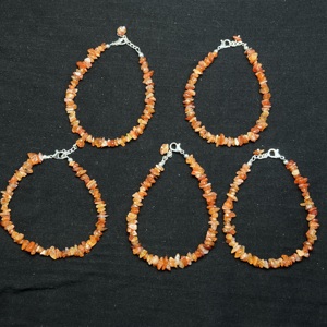 Konain Jewelry Indian Red Carnelian <b>Chips</b> Beads Bracelet Natural Adjustable Healing <b>Crystal</b> Gemstone Trendy Unisex Gift Sample - Product Image 2