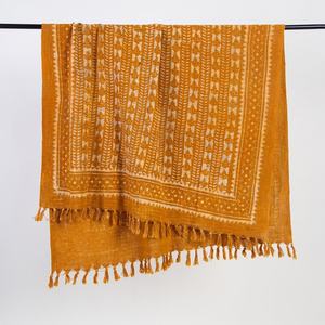Haute qualité bloc imprimé Orange coton jeter doux chaud impression pour la maison hôtel bureau bébé lit décor et voyage - Product Image 5