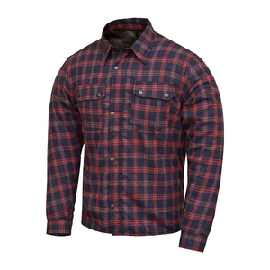 Men's Full Sleeve Plaid <b>Flannel</b> <b>Shirt</b> With CE Level 1 Armor Protection Red <b>Blue</b> Design Breathable Motorcycle Wear Autumn Style - Product Image 3