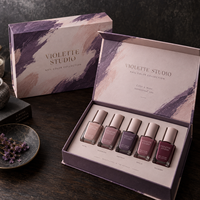 Collection de couleurs d'ongles VIOLETTE personnalisée, boîte d'emballage de style livre magnétique