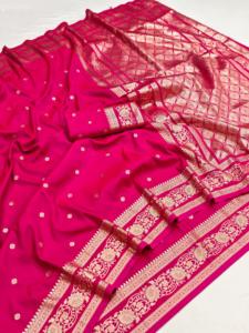 Sari Tradicional Indio de Seda Banarasi con Trabajo de Tejido Zari para Bodas y Eventos Festivos, Atuendo para Mujer - Product Image 3