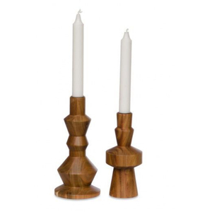 Stylish Wood Tapered Candlestick Holder Set for Home Decoration Handmade Natural Finish Customized Candle Taper - Product Image 1