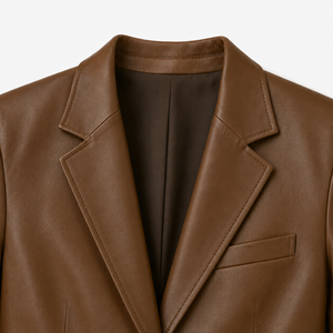 Blazer de Hombre Dylan de Cuero Genuino con Dos Botones, Resistente al Viento, Cuello de Solapa, Cierre de un Solo Botón, Estilo Americano, Largo Regular - Product Image 3