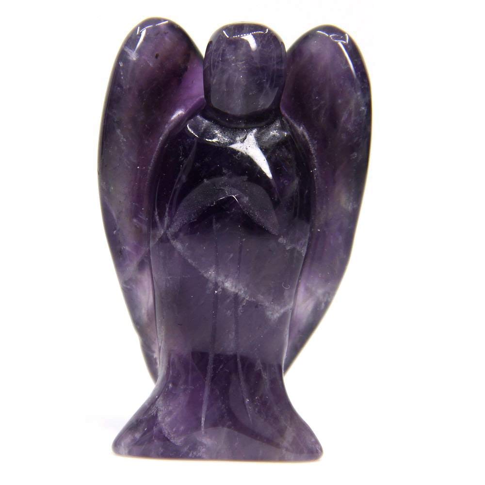 Healing Angel Figurine Natural Amethyst Guardian Angel Reiki Charged Crystal Craft Energy Protection Figure