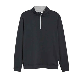 Sweat-shirt à col montant pour homme, coupe classique, couleur unie, respirant, en polyester tricoté, décontracté, pour l'automne - Product Image 1