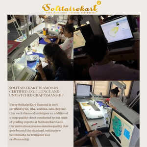 Anillo de diamantes cultivados en laboratorio de 0,71 quilates con tachuelas de oro blanco-Color F VS2 Claridad - Product Image 2