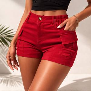 Shorts de Playa para Mujer al por Mayor, Cintura Alta, con Remaches, Color Sólido, Casuales, con Cordón Ajustable, de Secado Rápido, para Verano, Bangladesh - Product Image 1