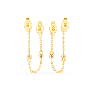 Boucles d'oreilles en or massif 14K 9K 10K 18K avec diamants de laboratoire certifiés IGI, fabricant de bijoux fins éthiques RJC ODM OEM, vente en gros EA501903 - Product Image 2