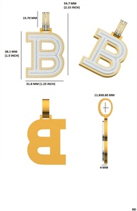 จี้เงินแท้ 925 แบบสั่งทำพิเศษ ประดับเพชรทรงบาแกตต์และมอสซาไนต์ VVS ดีไซน์ฮิปฮอป - Product Image 5