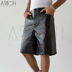 Service OEM ODM, design et tailles personnalisées confortables, fournisseur en gros, qualité supérieure, style le plus récent, shorts en cuir pour hommes - Product Image 3