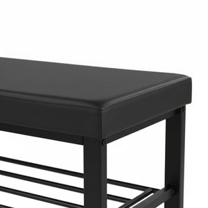 Banco Moderno de 3 Niveles para Almacenamiento de Zapatos, con Asiento Acolchado de Espuma y Cuero Sintético, para Entrada, Pasillo y Sala de Estar - Product Image 5