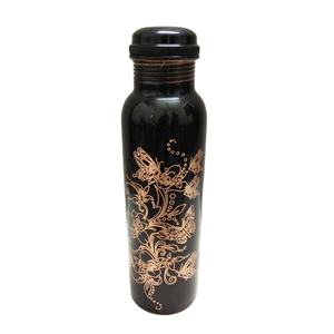 Fantaisie haute prestations Premium luxe cuivre bouteille d'eau potable cuivre fleur gravure concepteur Look fantaisie bouteille d'eau avec couvercle - Product Image 1