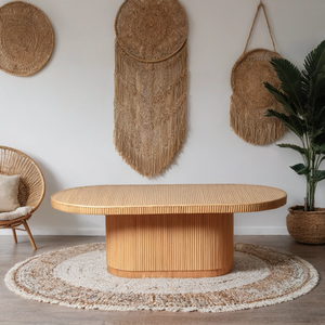 Mango Wood <b>Oval</b> <b>Coffee</b> <b>Table</b> Solid Wooden Centre <b>Table</b> For Living Room Sofa Area Modern Home Furniture Lounge Decor Accent - Product Image 2