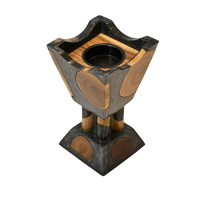 Premium Luxury Mubkhar Incense Holder <b>Burner</b> Set Handcrafted Epoxy Resin Wood Bakhoor <b>for</b> Aromatic Home Gifting Incense Diffuser - Product Image 1