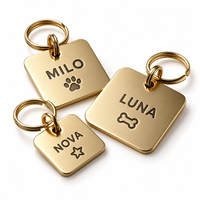 Vente en gros de médailles personnalisables en métal doré pour animaux de compagnie, gravées, style européen et américain, pour cadeaux d'anniversaire et de fêtes, pour l'exportation