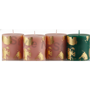 Velas con Aroma a Polvo de Oro (Juego de 4) Velas de Té Perfumadas para Navidad, Pascua, Cumpleaños, San Valentín, Diwali, Bares y Festividades - Product Image 5