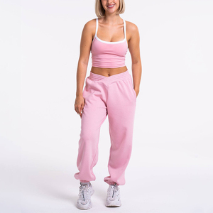 Pantalon de jogging et de sport pour femme, coupe oversize, devant en V, haute qualité, personnalisable, vente en gros - Product Image 3