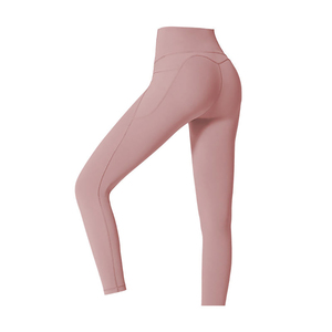 Leggings de Cintura Alta para Mujer, Color Rosa Sólido, Elásticos, Sin Costuras, Deportivos, para Yoga, Compresión, Efecto Push-Up, Tejido de Punto - Product Image 3