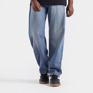 Nouveau Jean Baggy Respirant pour Homme Printemps-Été 2026, Taille Élastique, Coupe Droite Fine, Denim Bleu Foncé Classique, Grande Taille - Product Image 1