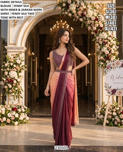 Sari marrón Nawab - Product Image 2