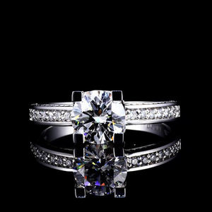 Bague de fiançailles classique plaquée or 14 carats avec diamant de laboratoire vintage, unisexe, sertie griffe, alliance éternité, bijoux - Product Image 3