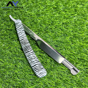 มีดโกนหนวดแบบมืออาชีพ ใบมีดตรง พร้อมตัวล็อคแบบเลื่อน ด้ามจับสแตนเลส พับได้ ใบมีดคมกริบ - Product Image 4