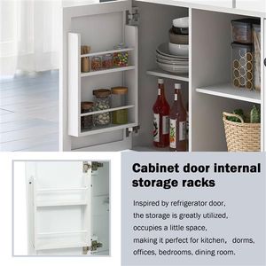 Carrello da Cucina in Acciaio e Metallo con Piano in Legno di Gomma, Ripiani Interni, 5 Ruote e Design con Anta a Scomparsa - Product Image 4