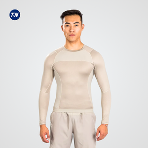 Custom Brand Unisex Adult Rashguard UV Protection Gym Ergonomic Design Anti-Microbial 220g Heat-Transfer Printed - Product Image 1