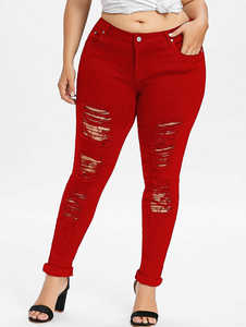 Jean en denim stretch taille mi-haute pour femme, coupe crayon, grande taille, style décontracté, imprimé léopard, avec ceinture, tendance et très demandé - Product Image 4