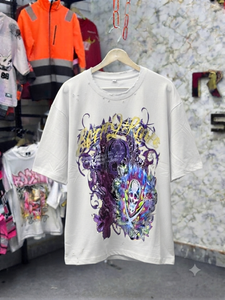 Camiseta Gráfica Oversize Personalizada para Hombre, Estilo Vintage, Algodón Lavado, Streetwear, Estampado de Calavera, Lavado Ácido, Fabricante OEM - Product Image 5