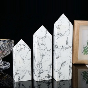 หินโอเบลิสก์คริสตัลโฮไลต์ธรรมชาติ ชักราลูเม่ หินโฮไลต์สีขาวขัดเงา สำหรับการบำบัดด้วยพลังงานเรกิ การทำสมาธิ และการตกแต่ง - Product Image 2