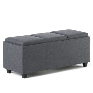 Avalon ardesia Grey Storage Ottoman elegante sgabello e pouf accessorio - Product Image 1