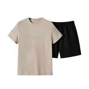 Shorts de haute qualité avec logo personnalisé, vintage, 100% coton, ensemble t-shirt et shorts délavés à l'acide, style streetwear - Product Image 1