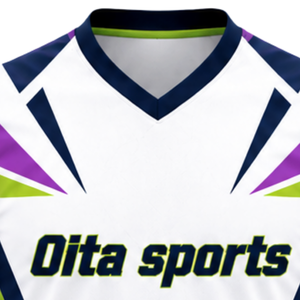 Manufacturer Custom White Purple Green Sublimated Volleyball Jersey Short Sleeve Sports Uniform Shirt Team Training Apparel - Product Image 5