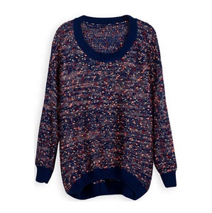 Prix usine col haut femmes pull décontracté pull bloc de couleur Plaid Boucle tricot pour l'hiver pour la saison d'hiver - Product Image 6