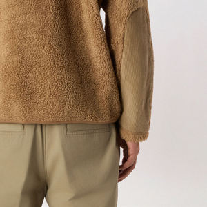 OEM High Quality 100%Polyester Sherpa Fleece <b>Jackets</b> Stand Collar Outwear Custom Fashion Embroidered Logo Half Zipper Sweatshirt - Product Image 3